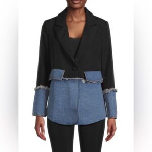 La Ros Black and Blue Women's Denim Blazer